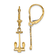 14k Yellow Gold Polished Navy Anchor Earrings