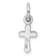 Rhodium Over Sterling Silver Child's July Red Preciosca Crystal Cross Pendant
