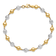 14k Yellow Gold and 14k White Gold Polished Diamond-Cut Puffed Circles Bracelet