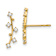14k Yellow Gold Polished Bar Cubic Zirconia Stud Earrings