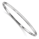 Rhodium Over 14k White Gold 3mm Polished Square Tube Slip-on Bangle