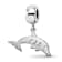 Rhodium Over Sterling Silver LogoArt Delta Delta Delta Dolphin on Bead