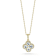 Sterling Statements 14K Yellow Gold Over Sterling Silver CZ Clover Necklace
