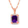 Octagonal Amethyst and Cubic Zirconia 18K Rose Gold Over Sterling Silver
Pendant with chain, 2.13ctw
