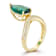 Rachel Zoe Pear CZ Wavy Cocktail Ring in 14K Gold Over Sterling Silver