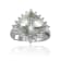 Checkerboard Square Cushion Cut Prasiolite with White Topaz Accents
Sterling Silver Halo Ring