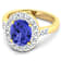 2.81ctw Violet Tanzanite and Diamond 14K Yellow Gold Halo Ring