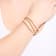 Initial D CZ Beaded Bracelet Set In 14K Gold Over Brass 0.15ctw
