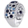 Dark Blue Sapphire and Diamond 14K White Gold Halo Ring 3.20ctw