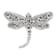 Rhodium Over Sterling Silver Polished Crystal Inlay Dragonfly Chain Slide