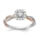 14K Two-tone Lab Grown Diamond Square Halo Engagement Ring 0.778ctw