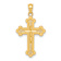 14k Yellow Gold Textured Budded Cross Pendant