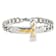 Stainless Steel Polished Yellow IP-plated Crucifix Bracelet