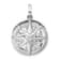 Rhodium Over Sterling Silver Cubic Zirconia Compass Pendant