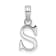 Sterling Silver Polished Block Initial -S- Pendant