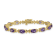 14K Two-tone Gold 7x5mm Oval Amethyst Bracelet