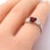 Red Lab Grown Ruby Rhodium Over Sterling Silver Three Stone Ring