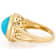 Turquoise Round Solitaire Ring In 18K Gold Over Sterling Silver 11mm
