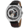 Christian Van Sant Men's Machina Black Dial, Red and Black Leather Strap Watch
