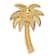 14k Yellow Gold Textured Lab Created Opal Palm Tree Slide