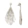 White and Gold Graduated Fringe Seed Bead Earring