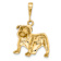 14k Yellow Gold Satin and Diamond-Cut Bulldog Pendant