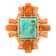 Barse Jewelry Composite Turquoise With Opal & Coral Gold Tone Santa
Fe Cross Ring