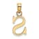 14k Yellow Gold Polished Block Letter S Initial Pendant