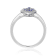 Blue Sapphire and Moissanite Sterling Silver Heart Shape Cluster Ring