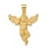 14k Yellow Gold Satin and Diamond-Cut Angel Pendant