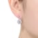 Pear Shape CZ Halo Drop Earrings In Sterling Silver