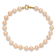 14K Yellow Gold 4-5mm Pink Freshwater Cultured Pearl 5.5 Inch Bracelet
and Earrings Set