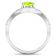 1.29ctw Green Peridot and Diamond 14K White Gold Halo Ring
