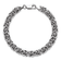 Rhodium Over Sterling Silver 7.5mm Hollow Byzantine 7.5 Inch Bracelet
