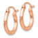 14k Rose Gold Satin and Diamond-Cut 1/2" Hoop Earrings