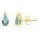 6x4mm Pear Shape Aquamarine with Diamond Accents 14k Yellow Gold Stud Earrings
