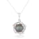 Black Cultured Tahitian Pearl and Diamond 14K White Gold Pendant 8-9mm