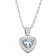 Blue And White Cubic Zirconia Rhodium Over Silver Children's Heart
Pendant With Chain 0.49ctw
