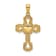 14k Yellow Gold Textured Beaded Cross with Heart Pendant