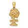 14k Yellow Gold Textured Aruba On Palm Tree Pendant