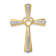 14K Yellow Gold with Rhodium Diamond Cross Pendant