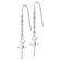 Rhodium Over 14k White Gold Chain with Cross Dangle Earrings