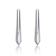 Irregular Box-Shaped Hoop Earrings In Rhodium Over Brass