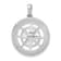 Rhodium Over Sterling Silver Polished Nautical Compass Pendant