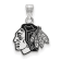 Rhodium Over Sterling Silver NHL LogoArt Chicago Blackhawks Enamel Pendant