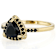 Black Spinel And White Diamond Band Ring In 18K Gold Over Sterling
Silver 1.74ctw