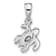 Rhodium Over Sterling Silver Antiqued Crystal Sep Birthstone Turtle Pendant