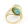 Bi-Color Turquoise Oval Ring In 18K Gold Over Sterling Silver 16x12mm
