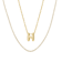 CZ Initial H Tennis Necklace And Pendant Set In 14K Gold Over Brass 4.05ctw