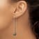 Rhodium Over Sterling Silver Black Tahitian Pearl Threader Earrings